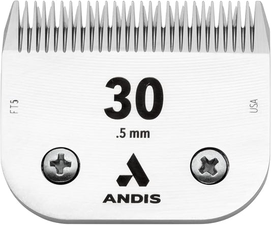 Andis 64260 ceramicEDGE Detachable Blade Size 30 – Carbon Steel Pet Clipper Blade, 1/50" Cut Length, Professional Grooming Performance