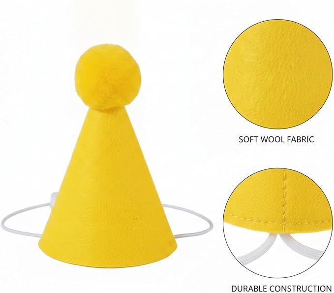 Adjustable Dog Birthday Hat and Bib Set, Soft Pet Costume Accessory for Small to Medium Dogs