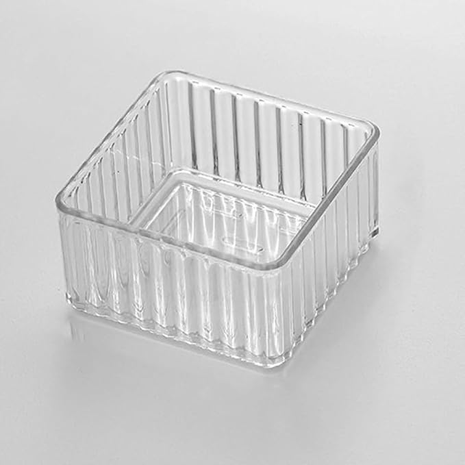 4Pcs Clear Drawer Organiser Tray Set Vanity Drawer Dividers Dresser Drawers Storage Bin for Makeup Tool Kitchen Utensil Stackable Desktop Planner