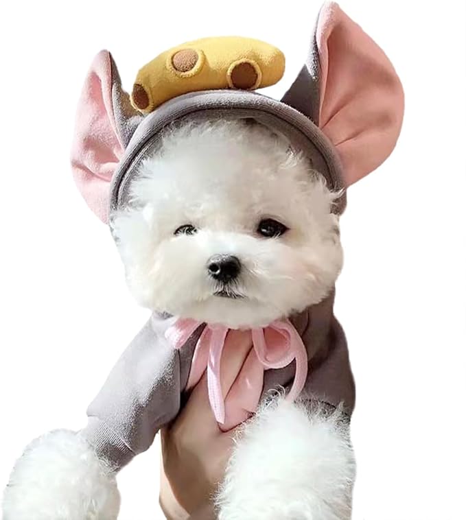 Pet Clothing Dog Transformation Shaped Hoodie (Dark Gray Mouse,2XL) | Autumn and Winter Warm Small Large Dog Method Dou Cat Clothes For French Bulldog Chihuahua Pug Boston Terrier Dachshund