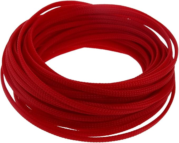 Heyiarbeit 10m/32.8ft PET Expandable Braid Cable Sleeving Flexible Wire Mesh Sleeve Red 4mm