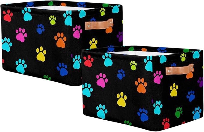 Colorful Paw Print Storage Basket Cube Animal Dog Cat Storage Basket Bins