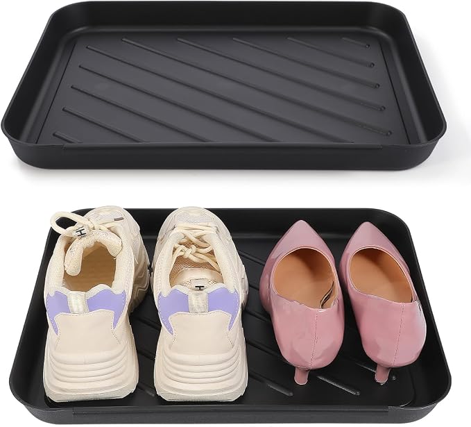 Alipis Shoe Storage Tray 15.74 X 11.81 X 1.37 in Plastic Boot Tray for Entryway Hallway Kitchen Car Trunk Pet Feeding Area Keep Floors Dry and Clean