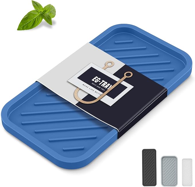 Silicone Sponge Holder-Large Thick Durable 10" Sink Organizer Tray-Kitchen