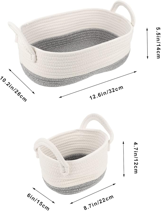 Cabilock 3pcs Woven Storage Basket for Pet Toys Rope Dog Toy Organizer for Home and Boys and Girls Organization