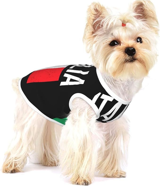 Vintage Italia Flags Dog Shirts Sleeveless Puppy Cotton T-Shirts