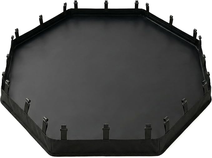 PJYuCien 2-in-1 Octagonal Dog Playpen Bottom Pad for 24" Side Pen, Black | Dual-function Pad, For Puppy Small Animals, Protects Floors, Easy Clean, 600D Oxford, Snap Hooks