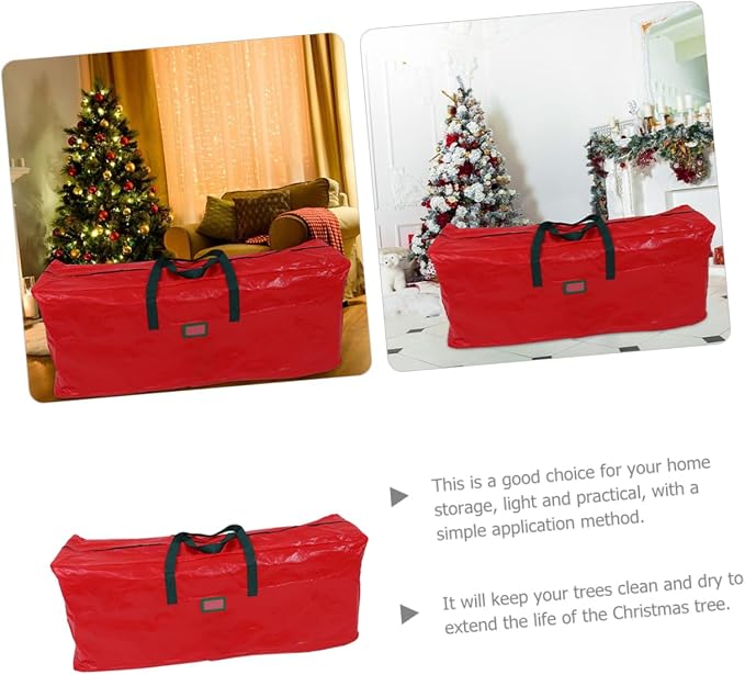 Holibanna Christmas Tree Storage Bag Zippered Bag with Carry Handles for Safe Holiday Decoration Large Capacity Pouch for Tree Blankets and Seasonal Items