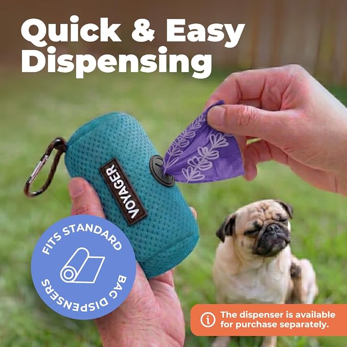 Best Pet Supplies Poop Bags for Dogs - Lavender, 150 Count | Scented, Leak-proof, Easy-Tear perforations, 15 Thick Bags per roll, Outdoor Walking & Travel, Fits Standard Holders