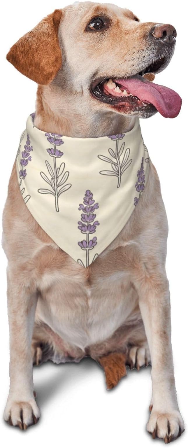 Sage Green Dog Bandana,Adjustable Triangle Bibs Dogs Scarf,Puppy Neckerchief Dog Cat Bib for Spring Summer (Purple)