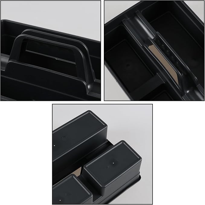 Set of 6 Plastic 3 Compartments Cleaning Supplies Caddy with Handle | Commercial Cleaning Caddy Organizer, Portable Plastic Tote Organizer for Shower, Bathroom, Kitchen