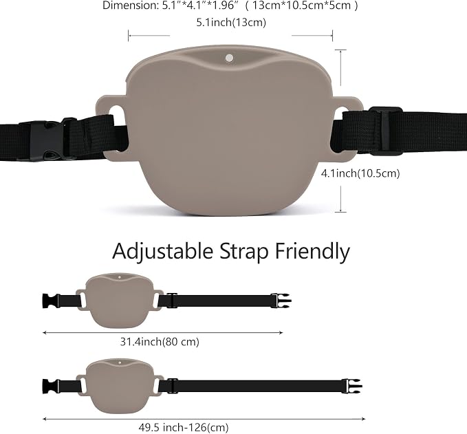 AUDWUD Magnetic Silicone Dog Treat Pouch with Adjustable Belt | Fits All Waist Sizes.Hands free with adjustable strap 31"-49.5",Magnetic spill proof seal for active,flexible