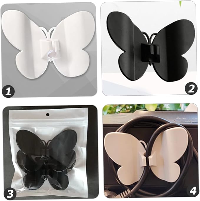 4PCS Appliance Cord Organizer Set Flexible Cable Winders for Kitchen Stick-On Cord Holders Animal Pattern Design for Household and Workplace Use