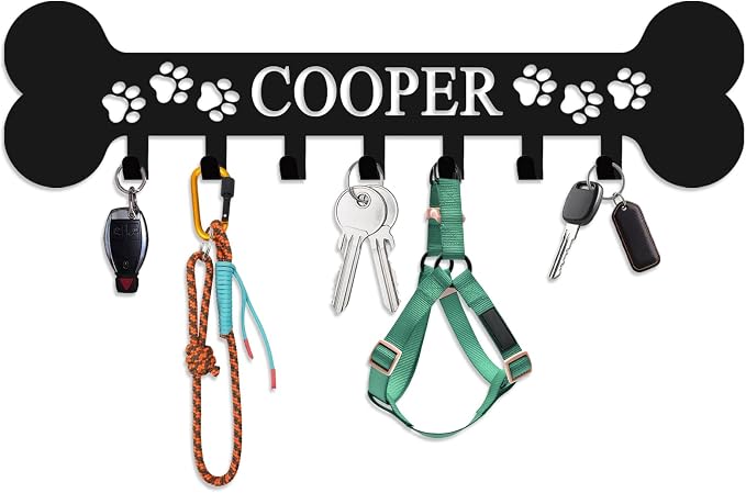 Personalized Dog Leash Holder with Name Custom Dog Leash Holder for Wall Key Hooks Wall Mount Personalized Pet Accessory Wall Organizer for Entryway Hallway