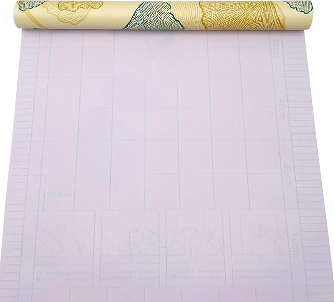 Drawer Shelf Liner Ginkgo Leaf Self-Adhesive Furniture Countertop Lining Paper Sheet Waterproof Wallpaper Roll 118x18 Inch