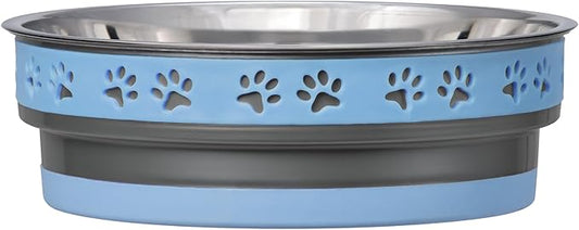 Loving Pets Corsa Dog Bowls- Stainless Steel Dog & Cat Bowls - Spill Proof Dog Food Bowl, Cat Bowl, Puppy Essentials & Pet Supplies Great for Home & Travel (Medium 20-35 lbs, Rapid Blue)