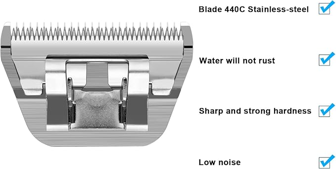 Sizi 10W Dog Grooming Clipper Replacement Blades, Compatible with Ainds, Oster A5, Wahl Km10 and Other Series Clippers, Blade Size-10W Cut Length 1/16"(1.5mm)