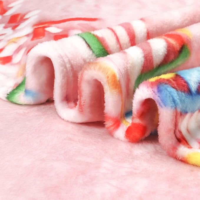 Bnuitland Pink Birthday Cake Blanket, 300 GSM Double Sided Giant Realistic Funny Gift Throw for Sofa Bed, Super Soft Novelty Food Blanket for Kids/Pets and Adults