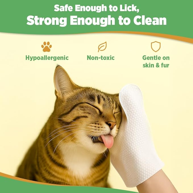 36pc. Premium Pet Glove Cleaning Wipes for Dogs & Cats | Textured, Deodorizing & Hypoallergenic Gloves with Aloe Vera & Shea Butter – Gentle, Skin-Safe Wipes for Fur, Face & Body, Odor Control