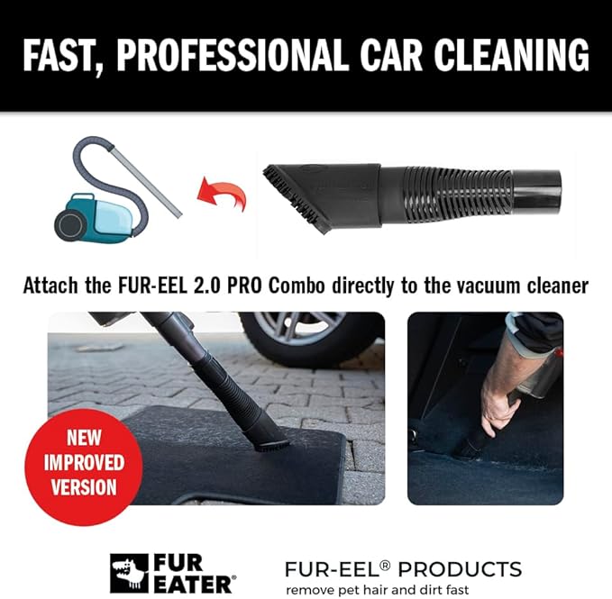 FUR-EEL PRO 2.0 - Single Refill | Universal Vacuum Attachment for Dog & Cat Hair | Replaceable Soft Rubber Head | Washable & Reusable