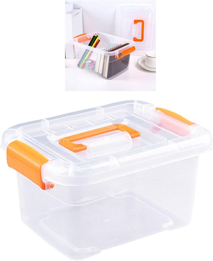Zopsc Clear Storage Bins with Latching Buckles, Heavy Duty Plastic Container Box with Lids, Portable Storage Bin for Home Organization, Medium