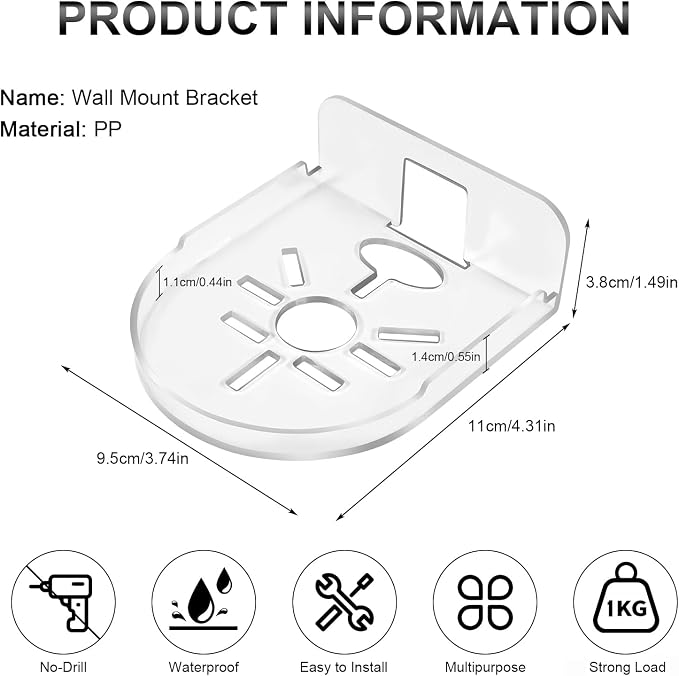 OOTSR 2 Pack Acrylic Wall Mount Bracket for Security Camera, Universal Adhesive Wall Shelves for Baby Monitors Speakers, No Drilling Mounting Tray Indoor, Clear