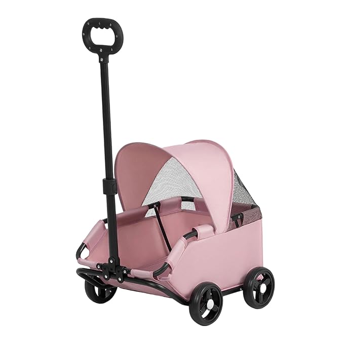 Portable Pet Carrier Frame for Small Pets Oxford Fabric Easy Storage Multi Use Small Strollers Portable Cats Compact Travel Cart Oxford Fabric Metal Frame Carrier