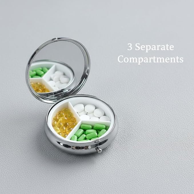 Australian Shepherd Dog Small Box for Pill,3 Compartment Pill Case Travel Medicine,Portable Pocket or Purse Pill Organizer Container Holder Hold Vitamins, Medication, Fish Oil Supplements