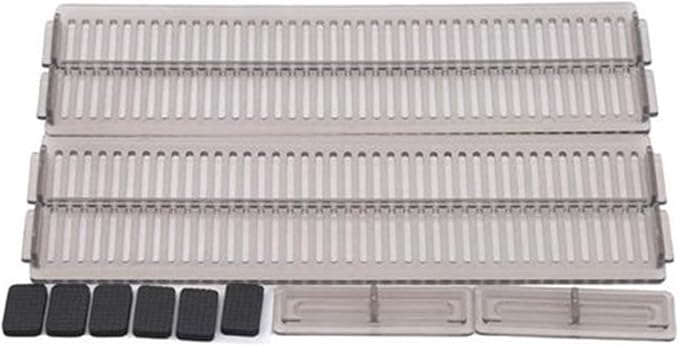 Asixxsix 4 Pack Drawer Dividers for Clothes, Plastic (Transparent Black) | Adjustable Expandable Separators, Freely Combined, No Tools or Adhesives Installation, For Underwear Cosmetic Socks