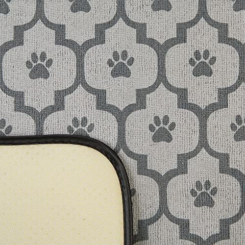 Bone Dry Machine Washable, Ultra Absorbent Pet Mat, Large, 14 x 24, Gray Lattice