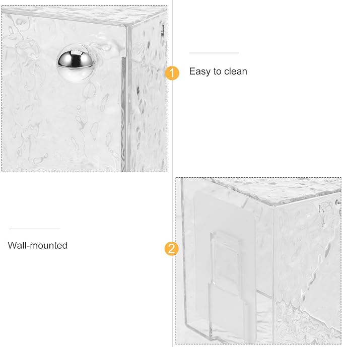 Sosoport Wall Mounted Cotton Pad Organizer Box with Flip Lid Large Capacity