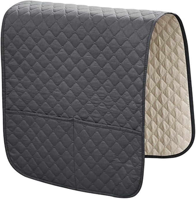 Anti-Slip Arm Rest Covers for Sofa Organizer Polyester Pongee Waterproof Couch Arm Covers with Side Pocket Arm Chair Covers, Arm Chair Bedside Storage(Dark Gray)