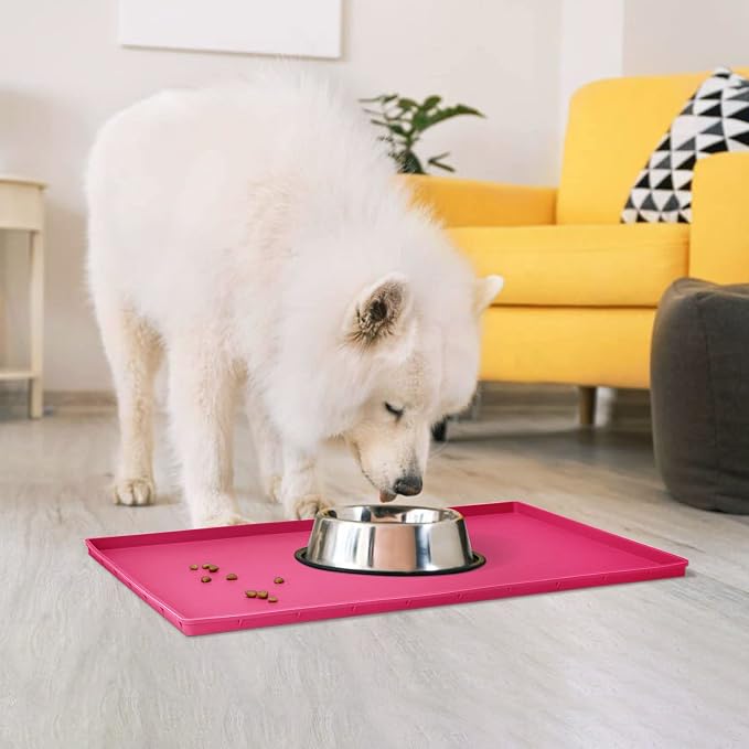 Silicone Dog Food Mat Waterproof Pet Feeding Tray for Large Dogs