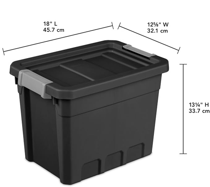 Sterilite Stacker Tote with Latching Lids for Garage, 7.5 Gallon, 24-Pack | Heavy-Duty and Stackable Plastic Boxes and Containers for Home, Desk, Cabinet, Dorm, Basement, or Utility Organization