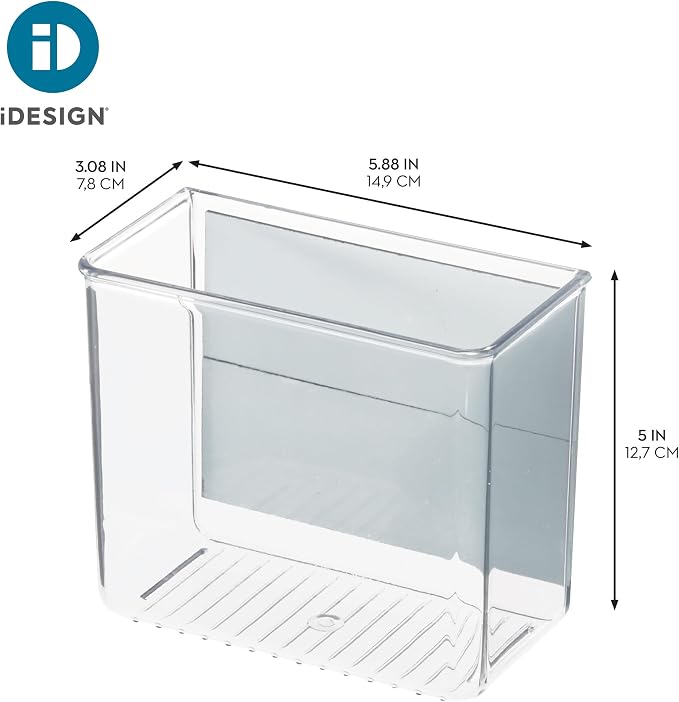 iDesign Magnetic Small Clear Plastic Organizer Bins | Laundry Room Storage