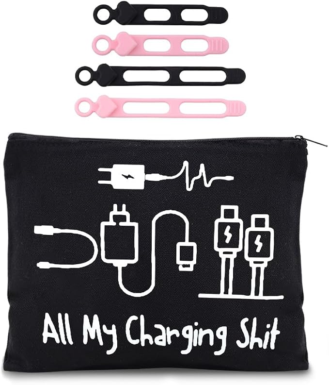 Sisadodo Charging Cable Organizer Travel Bag Toiletry Makeup Cosmetic Bags Medicine Med Toiletry Bag Pouch Diabetic Gifts Bags