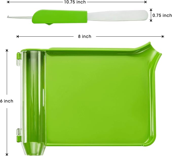 Medarchitect Right Hand Pill Counting Tray with Spatula, Light Green | Dual-channel food-grade surface made without BPA, with hooked plastic handle for sanitary tablet sorting