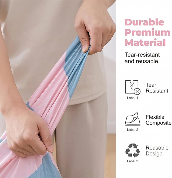 No-Pump Vacuum Storage, 2026 New Large Compression Bags for Blankets, Bedding, Comforters, Jumbo Clothes, Heavy-Duty Press & Seal, No Pump Needed (White, 4PCS, MIX)