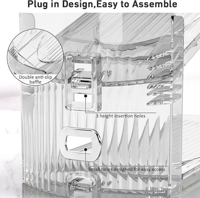 NVGSN 24Pack Clear Shoe Slot Organizer,Shoe Stacker,Storage Space Saver 50% | 3 Levels Adjustable Height 3.7''-7.7''shoe Organizer for Closet,Easy to Assemble shoe Rack Holder,Organizador de Zapatos