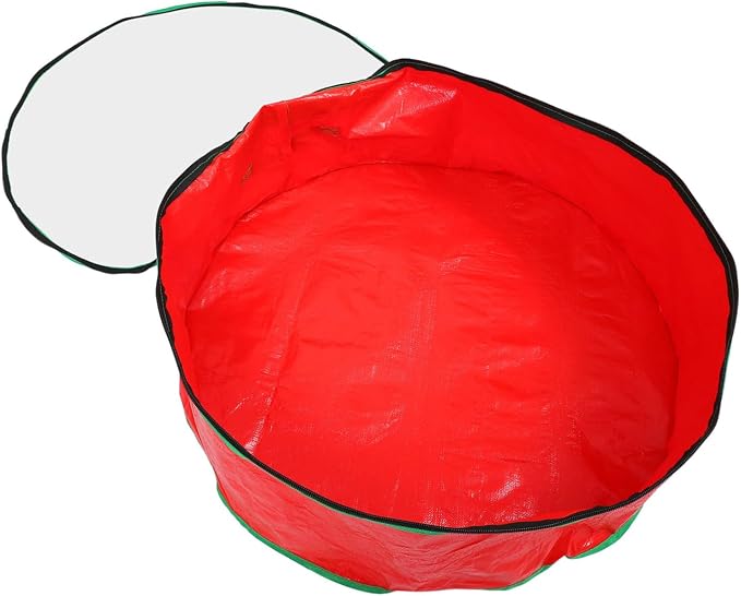Cabilock 1Pc Christmas Garland Storage Bag with Clear Window Wreath Container for Holiday Decorations and Dust for Wedding and Party Supplies