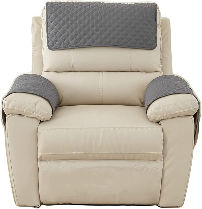 XMAYODS 3 Pcs Recliner Covers Sherpa Arm Covers for Recliner Chair with Storage Pockets Headrest Cover for Recliner Chair Armchair Slipcovers for Sofa Recliner Protector (Color : #1)