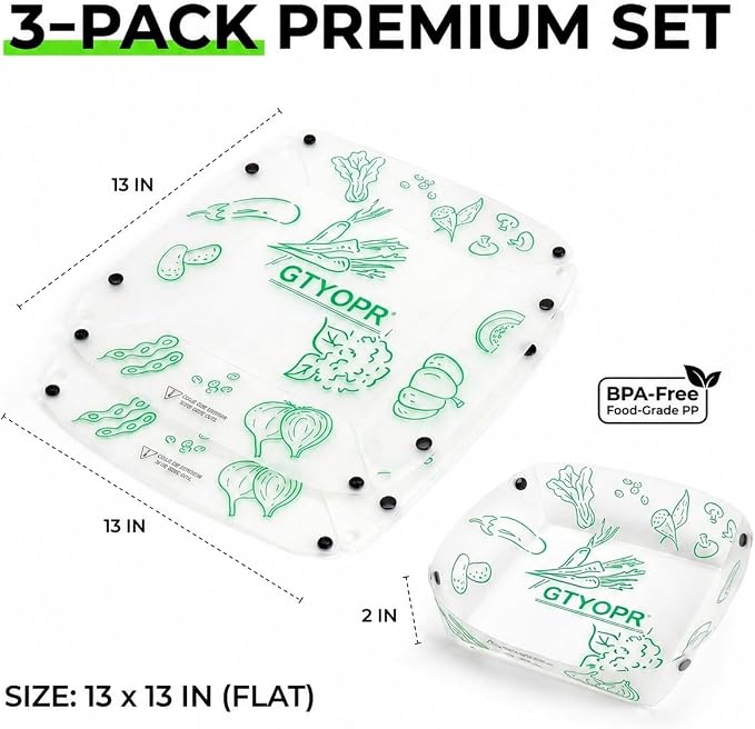 GTYOPR® Collapsible Camping Bowls 3-Pack - Foldable, Leakproof, Lightweight | BPA-Free Food-Grade PP for Hiking, Backpacking, Car Trips (Large)