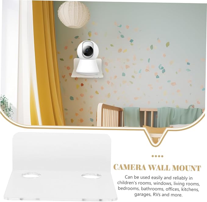 ibasenice 3pcs Monitor Storage Rack Floating Wall Shelf for Speakers and Security Cameras Easy Install Transparent Design for Boys and Girls Room Office and More