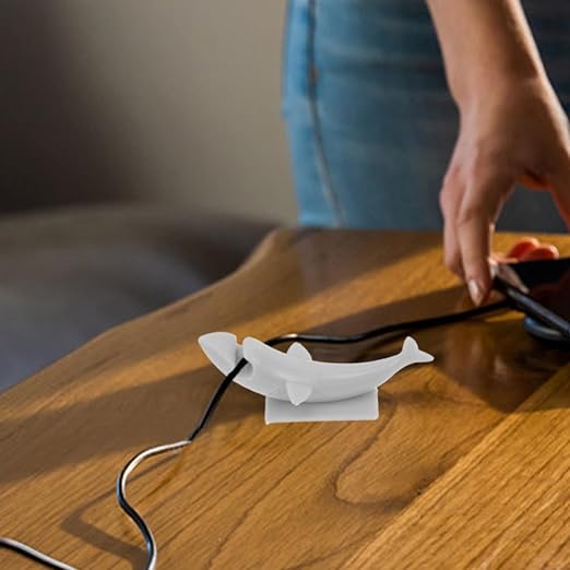 ULTECHNOVO 2pcs Silicone Kitchen Wire Organizer Cord Holder in Blue Animal Shape, Lightweight and Self Adhesive Power Cord Holder for Home, Easily Sticks on Wall, Lovely Cable Management
