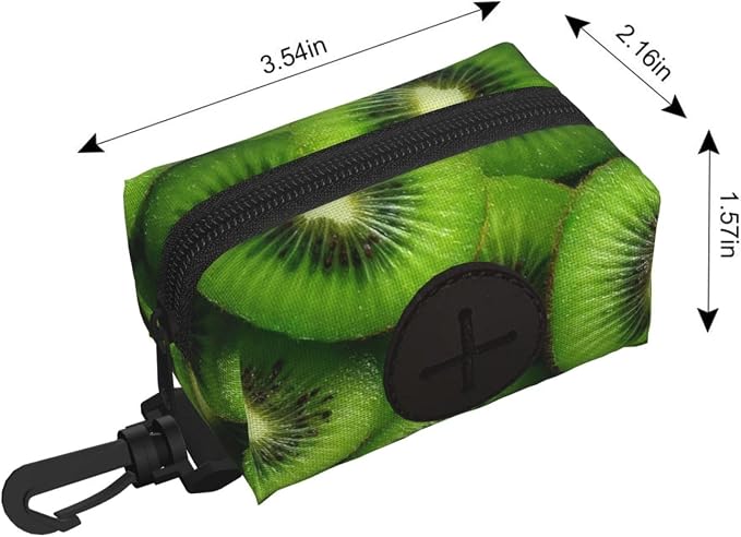 Kiwi Slices Pet Waste Bag Dispenser 0.2L | Portable Dog Poop Holder Waste Bag With Zipper Park Doggy Walking Accessory