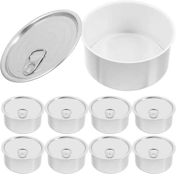 iplusmile 180Ml Airtight Aluminum Food Storage Cans with Lids 10 Pack Empty Sealed Tea Tins Portable Refillable Containers for Pet Food Snacks Travel Outdoor