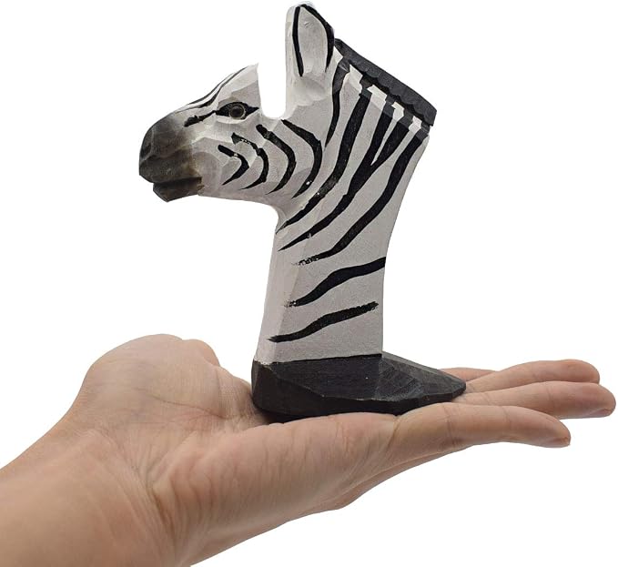 Handmade Wood Carving Eyeglasses Spectacle Holder Stand Sunglasses Display Rack Home Office Desk Décor Gift (Zebra)