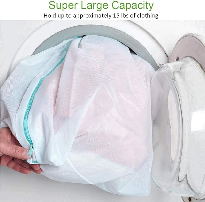 OTraki 2 Pack Extra Large Laundry Mesh Bag 43 x 35 Inch Mesh Laundry Bag Zippered Big Net Bag for Blanket Sweater Coat Bedding Sheet in Home Dorm Hotel Don't Drying, Melting 140-176℉, White | Zippered Big Net Bag for Blanket Sweater Coat Bedding Sheet ...