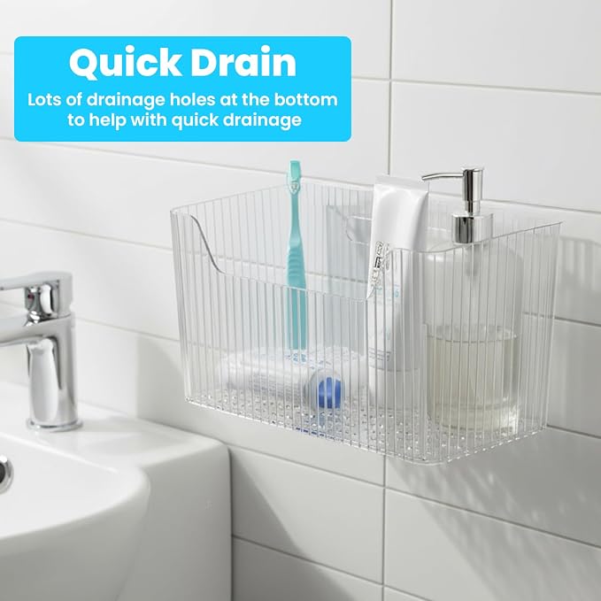 4pcs Adhesive Cabinet Door Storage Bin Wall Mounted Inside Over Cabinet Door Organizer Clear Storage Shelf Containers For Food Under Sink Storages Shelf Refrigerator Kitchen Bathroom Office