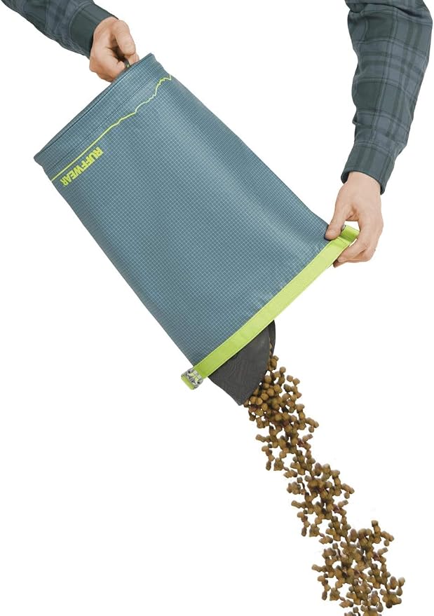 Ruffwear, Kibble Kaddie Dog Food Travel Bag, Slate Blue | Roll-Down Closure Storage, Easy-Pour Spout, Compact Waterproof Odor-Sealing Liner with Stash Pocket, 10L/42 Cups